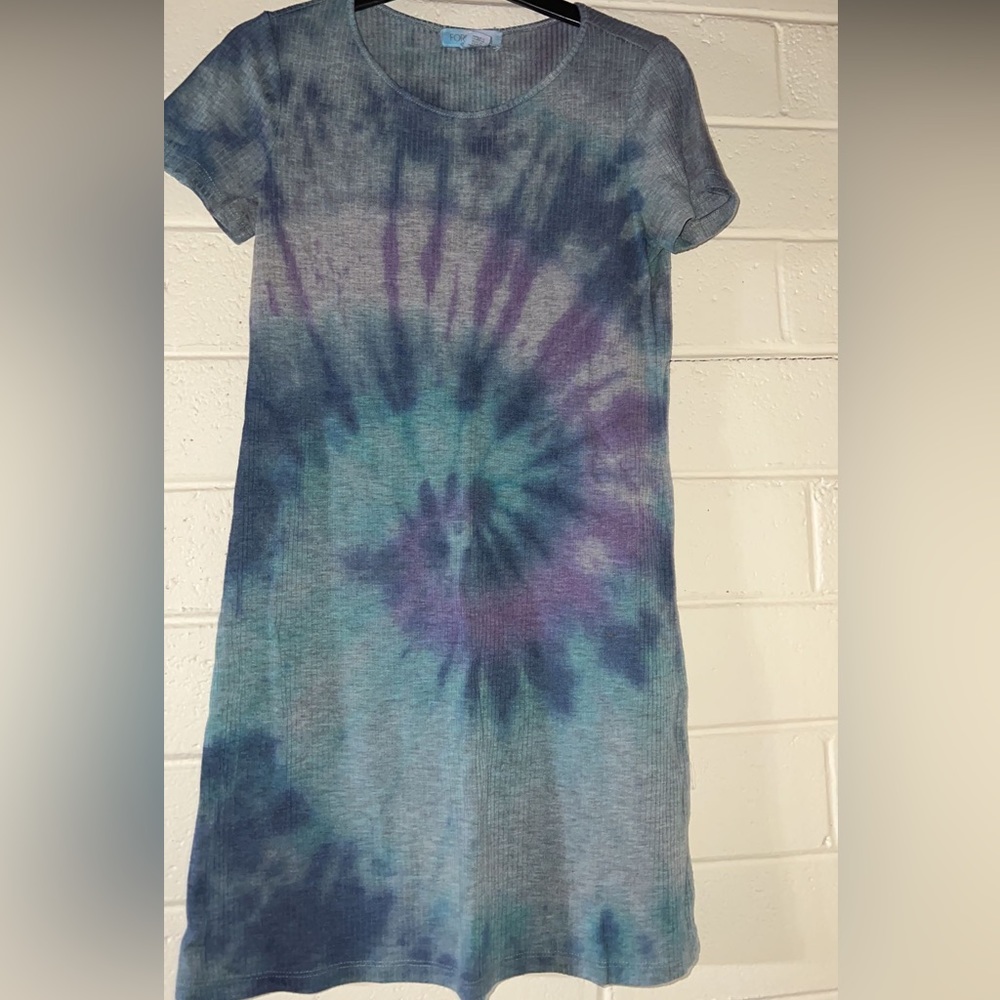 reworked tie dye grey Forever 21 dress